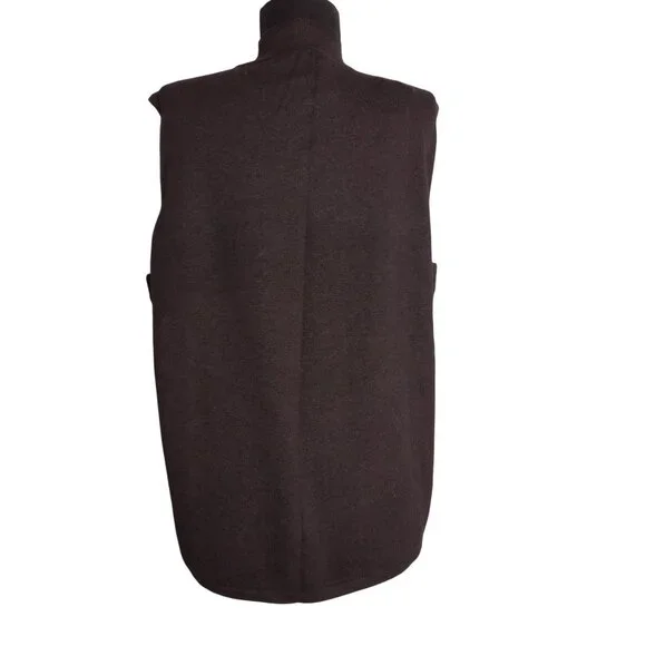 Norton McNaughton Size 1X Sweater Knit Top Black Lace Front Sleeveless - Picture 3 of 7